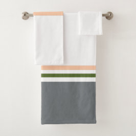 Moderne Minimalistische New Season Strips Badhandtuch Set