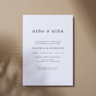 Moderne Minimalistische Nino oder Nina Spanische G Einladung