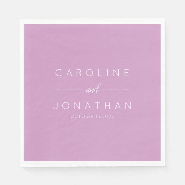 Moderne Minimalistische Orchid-Hochzeit Serviette (Vorderseite)