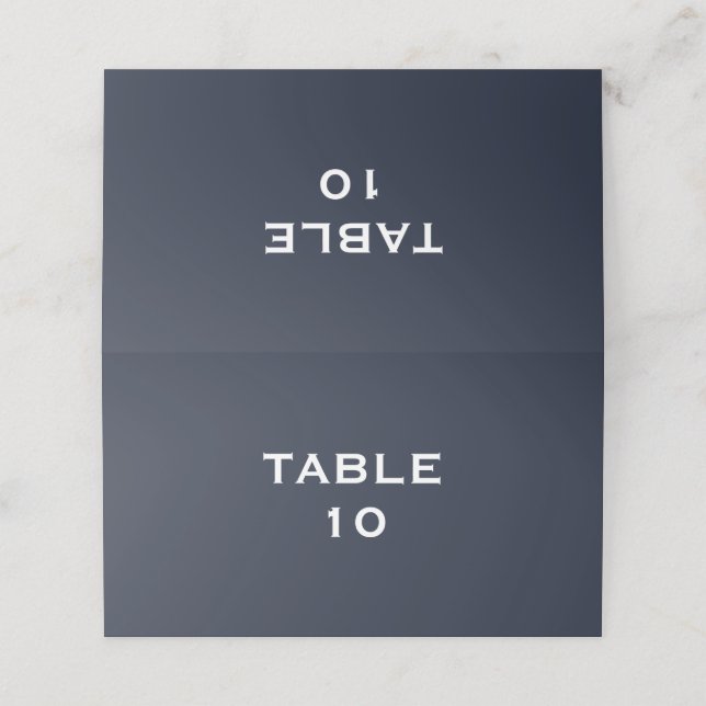 Moderne Minimalistische Ostsee-Hochzeit Platzkarte (Außenseite Aufgefaltet)