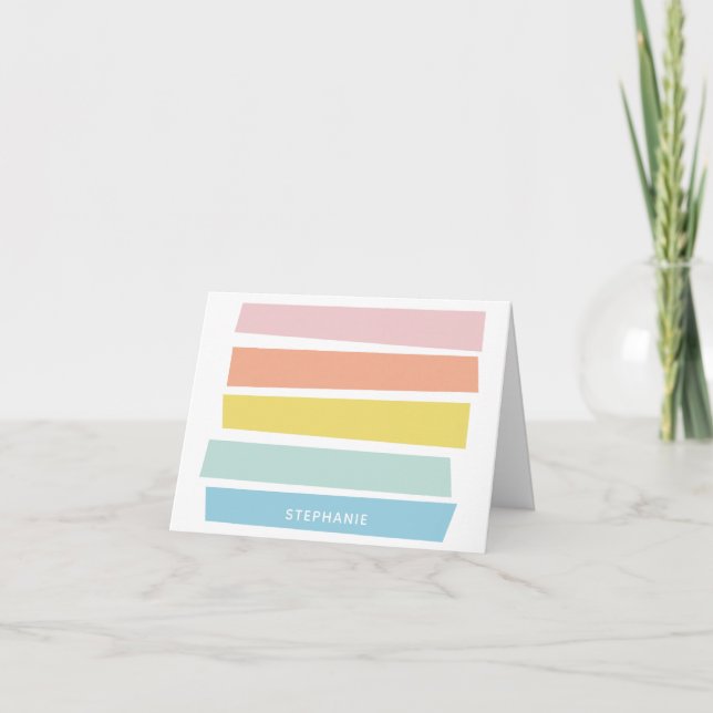 Moderne Minimalistische Pastelle Streifen Personal (Vorderseite)
