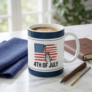 Moderne minimalistische patriotische BBQ-Party zum Kaffeetasse