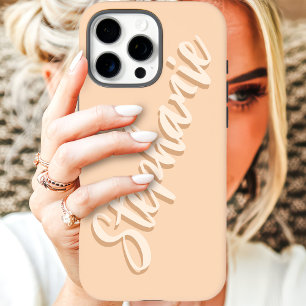 Moderne minimalistische Peach-Schriftart Name iPhone 16 Pro Max Hülle