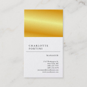 Moderne Minimalistische Perle mit weißer Goldfarbe Visitenkarte