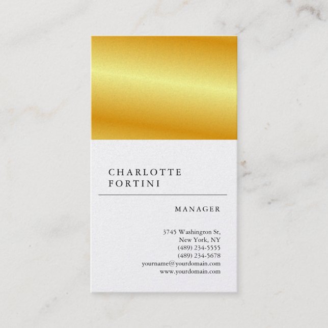 Moderne Minimalistische Perle mit weißer Goldfarbe Visitenkarte (Vorderseite)