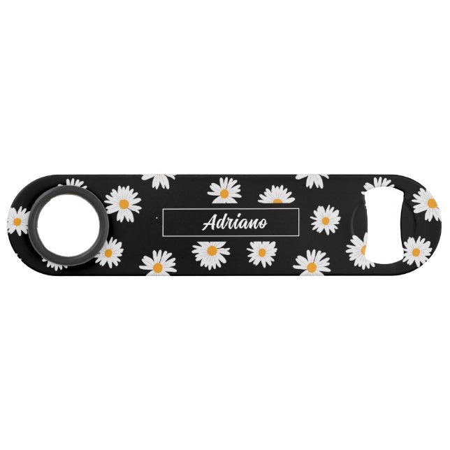 Moderne Minimalistische personalisierte Blumen Speed Flaschenöffner (Vorderseite (Horizontal))