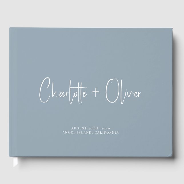 Moderne Minimalistische Personalisierte Hochzeit Gästebuch (Vorderseite)