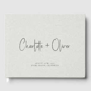 Moderne Minimalistische Personalisierte Hochzeit Gästebuch