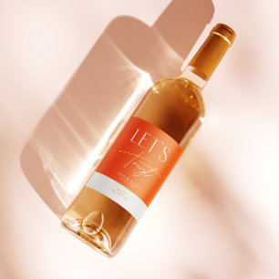 Moderne Minimalistische Personalisierte Hochzeitfl Weinetikett