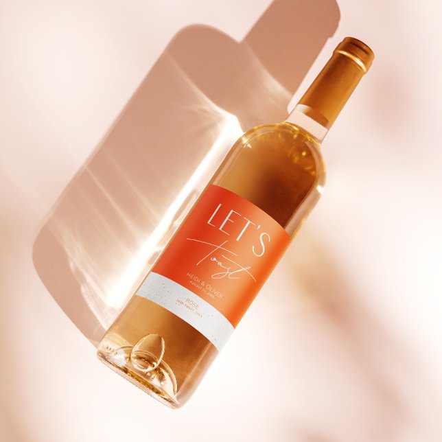 Moderne Minimalistische Personalisierte Hochzeitfl Weinetikett (Von Creator hochgeladen)