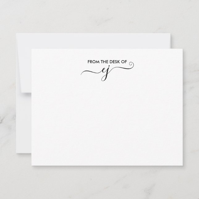Moderne Minimalistische Personalisierte Stationier Mitteilungskarte (Vorderseite)