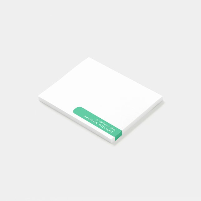 Moderne Minimalistische Personalisierte Stationier Post-it Klebezettel (angewinkelt)