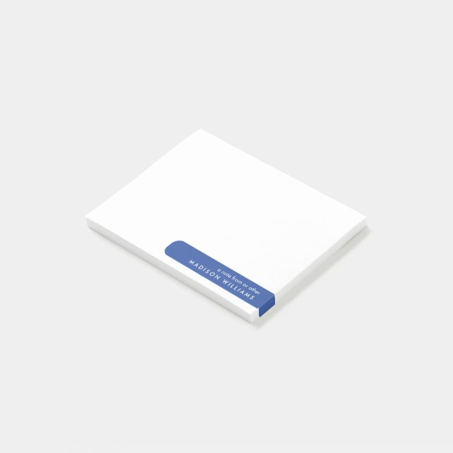 Moderne Minimalistische Personalisierte Stationier Post-it Klebezettel (angewinkelt)