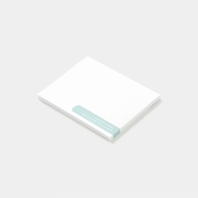 Moderne Minimalistische Personalisierte Stationier Post-it Klebezettel (angewinkelt)