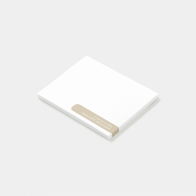 Moderne Minimalistische Personalisierte Stationier Post-it Klebezettel (angewinkelt)