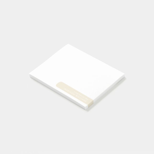 Moderne Minimalistische Personalisierte Stationier Post-it Klebezettel (angewinkelt)