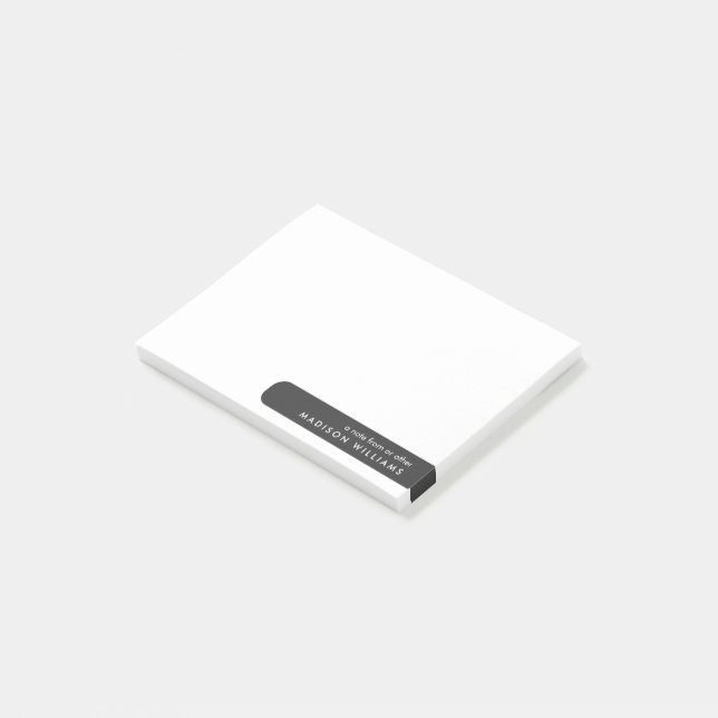 Moderne Minimalistische Personalisierte Stationier Post-it Klebezettel (angewinkelt)