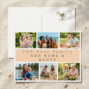 Moderne minimalistische Pfirsich-Foto-Collage best Postkarte