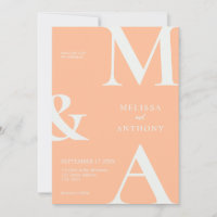 Moderne Minimalistische Pfirsichhochzeit