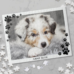 Moderne minimalistische Pfotenabdruck-Hunde-Foto