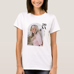 Moderne Minimalistische Pink Arch Foto Graduation  T-Shirt