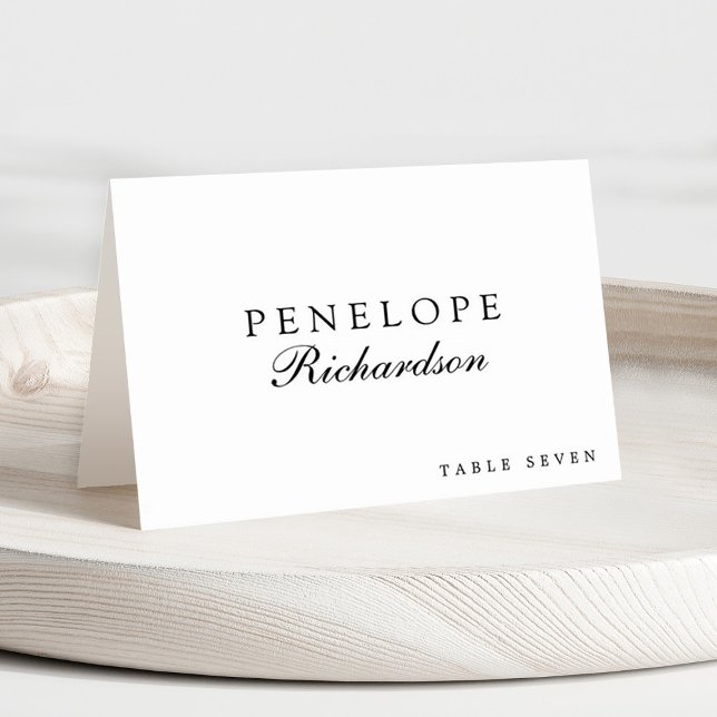 Moderne, Minimalistische Platzkarte Tischnummer (Simple minimalist wedding place card)