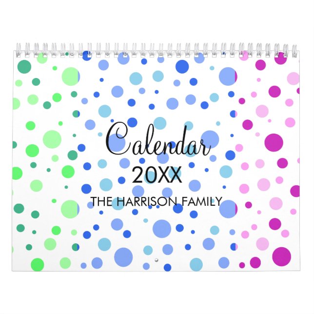 Moderne Minimalistische Polka Dot Pattern Kalender (Titelbild)