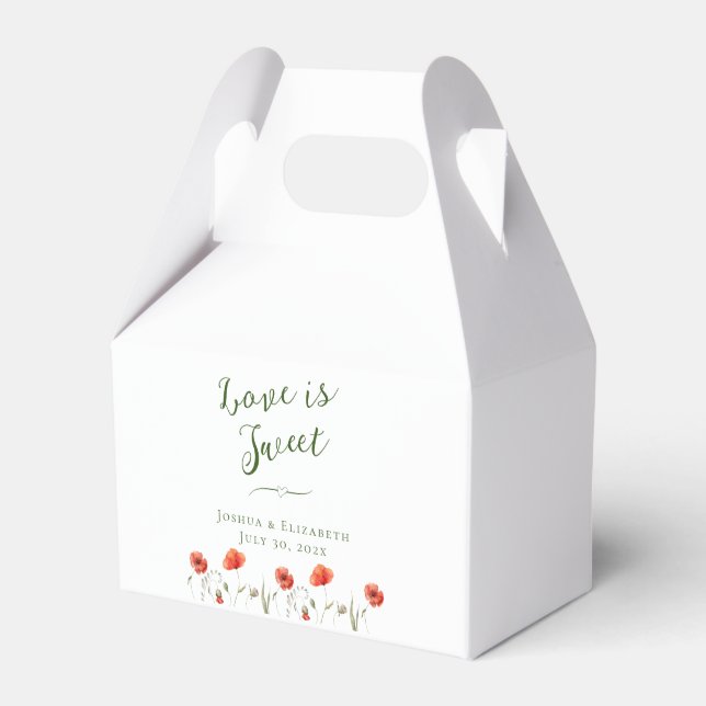 Moderne Minimalistische Poppies Hochzeit Geschenkschachtel (Vorderseite)
