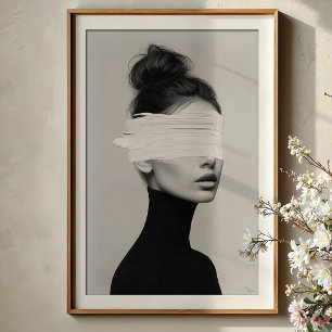Moderne minimalistische Porträt-Abstraktmalerei Poster