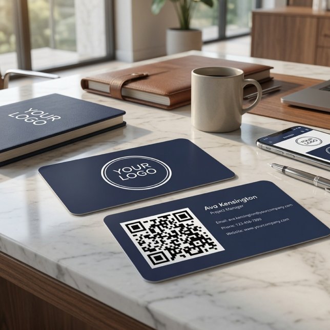 Moderne minimalistische QR-Code-Anpassung  Visitenkarte (Von Creator hochgeladen)