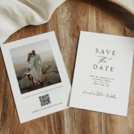 Moderne Minimalistische QR-Code-Foto-Hochzeit Save The Date