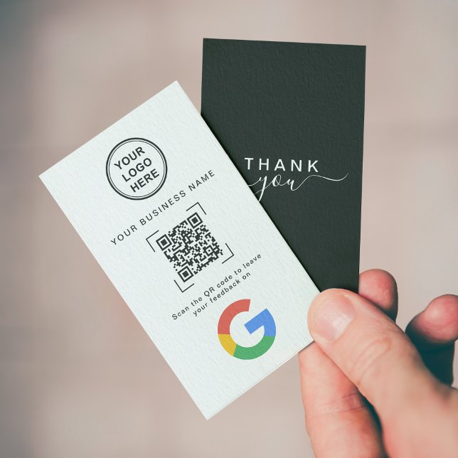 Moderne minimalistische QR-Code Google-Bewertung Visitenkarte (Von Creator hochgeladen)