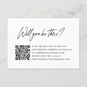 Moderne Minimalistische QR-Code-Hochzeit RSVP Karte