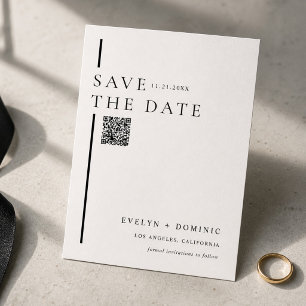 Moderne Minimalistische QR-Code-Hochzeitswebsite Save The Date