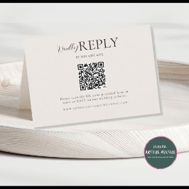 Moderne Minimalistische QR-Code-Kalligrafie-RSVP-K RSVP Karte