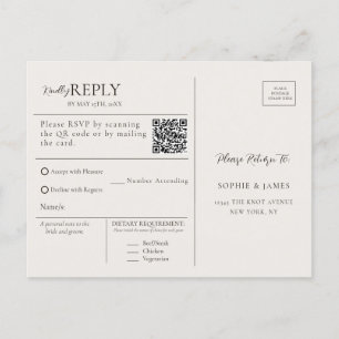 Moderne Minimalistische QR-Code-Kalligrafie-UAWG Postkarte