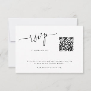 Moderne Minimalistische QR Code RSVP Card