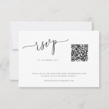 Moderne Minimalistische QR Code RSVP Card