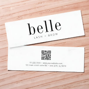 Moderne Minimalistische QR-Code-Scan Mich Wimpern  Mini Visitenkarte