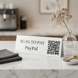 Moderne Minimalistische QR-Code-Scan-Zahltischplat Tischaufsteller