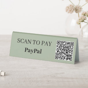 Moderne minimalistische QR-Code-Scan-Zahltischplat Tischaufsteller