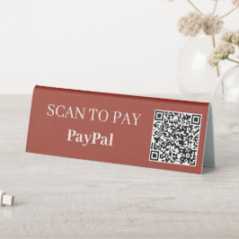 Moderne minimalistische QR-Code-Scan-Zahlung | Ter Tischaufsteller