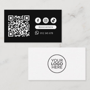 Moderne Minimalistische QR-Code Soziale Medien Sch Visitenkarte
