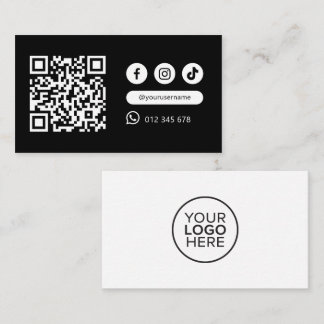 Moderne Minimalistische QR-Code Soziale Medien Sch Visitenkarte