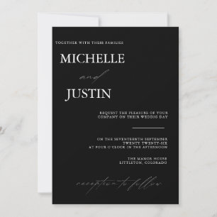 Moderne minimalistische QR-Hochzeitseinladung Einladung