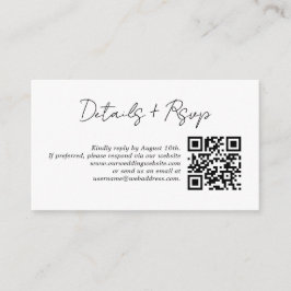 Moderne Minimalistische QR-UAwg für Hochzeiten Begleitkarte
