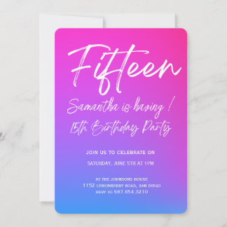Moderne Minimalistische Quinceañera 15. Geburtstag Einladung