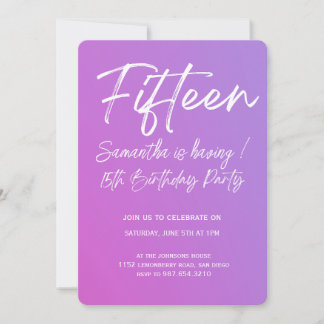 Moderne Minimalistische Quinceañera 15. Geburtstag Einladung