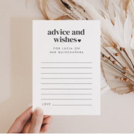 Moderne Minimalistische Quinceañera Beratung wünsc Einladung