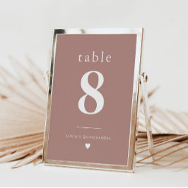 Moderne Minimalistische Quinceñera-Tischnummer Tischnummer